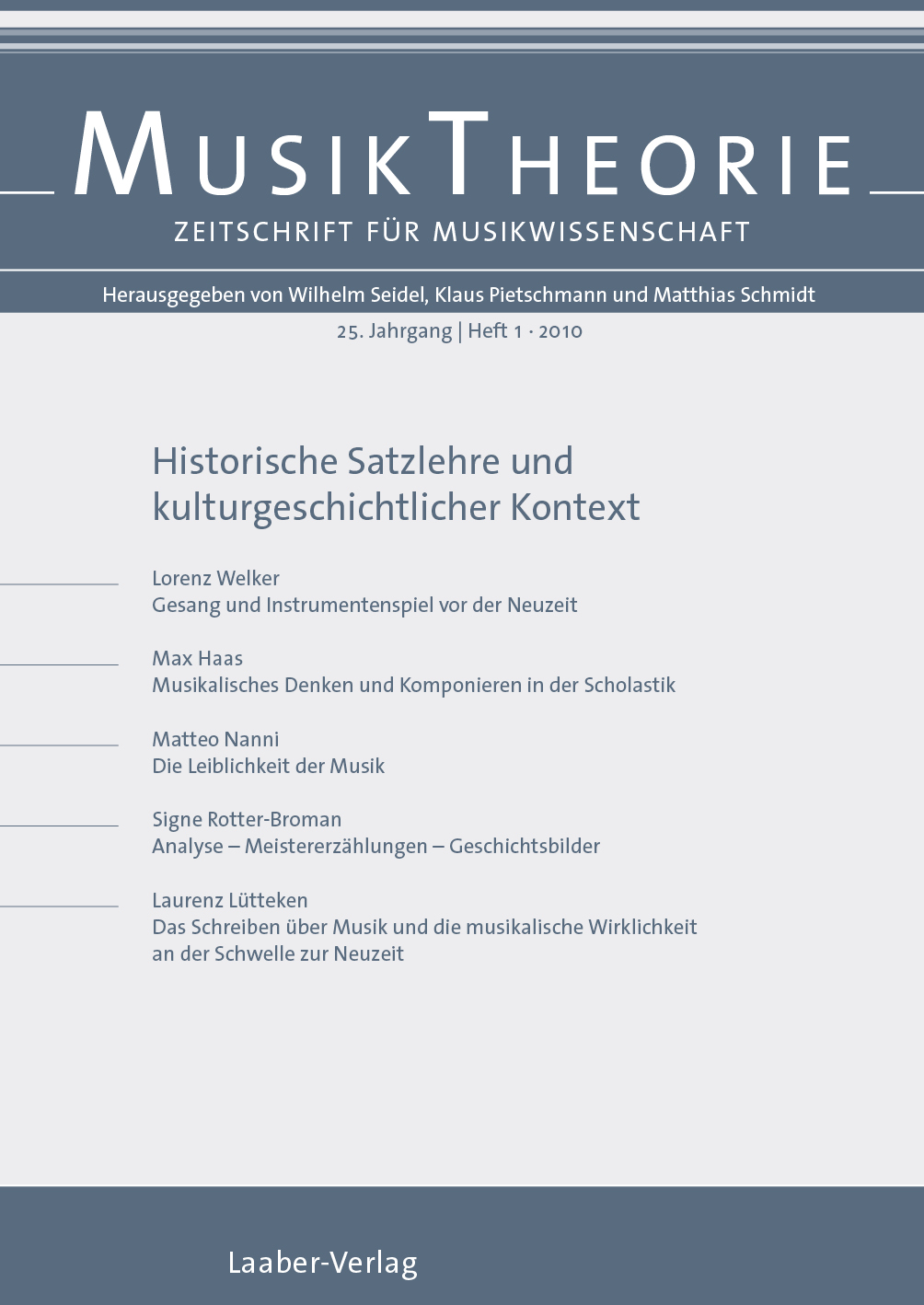 Musiktheorie Heft 1/2010