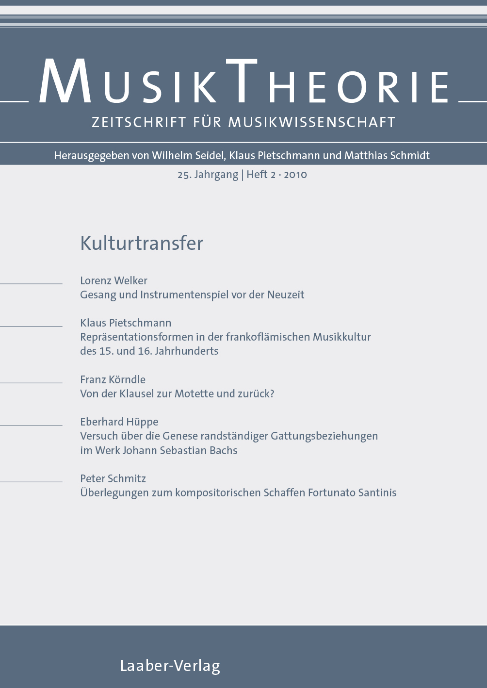 Musiktheorie Heft 2/2010