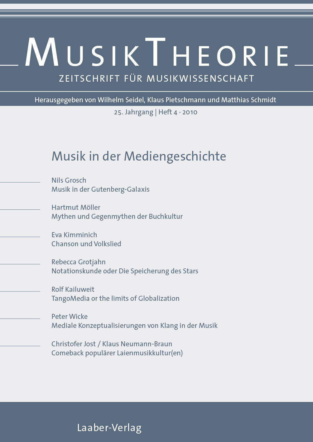 Musiktheorie Heft 4/2010