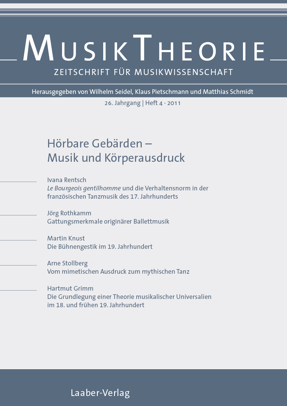 Musiktheorie Heft 4/2011