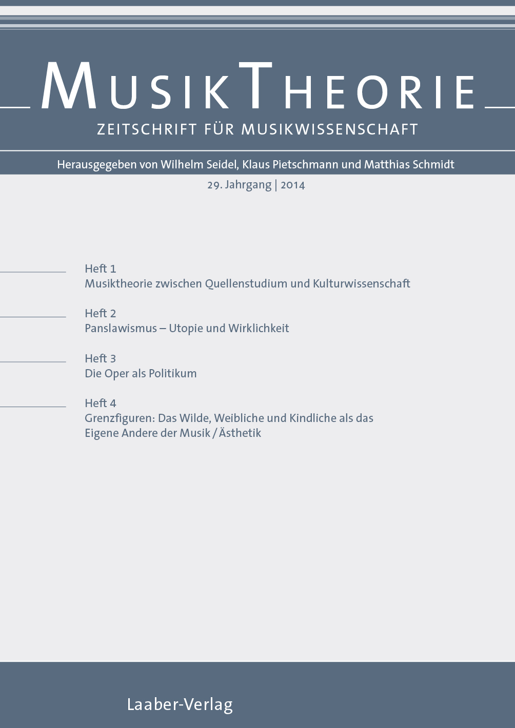 Musiktheorie 2014 (29. Jahrgang)