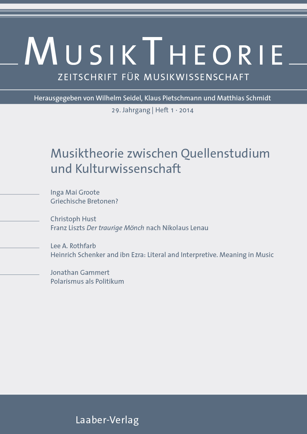 Musiktheorie Heft 1/2014