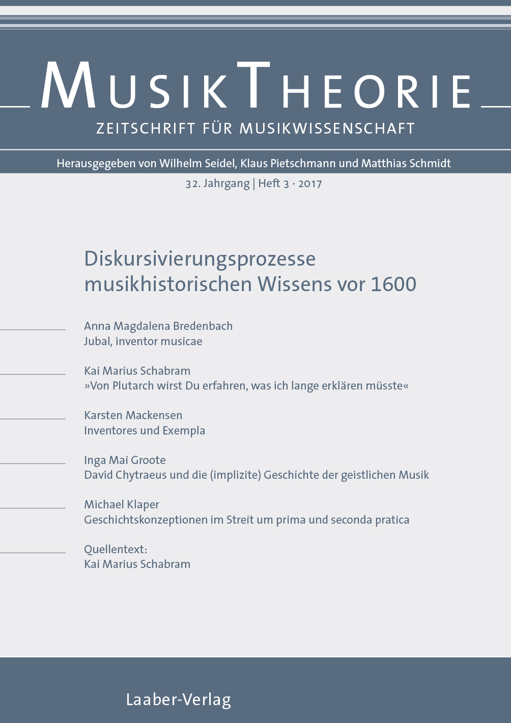Musiktheorie Heft 3/2017