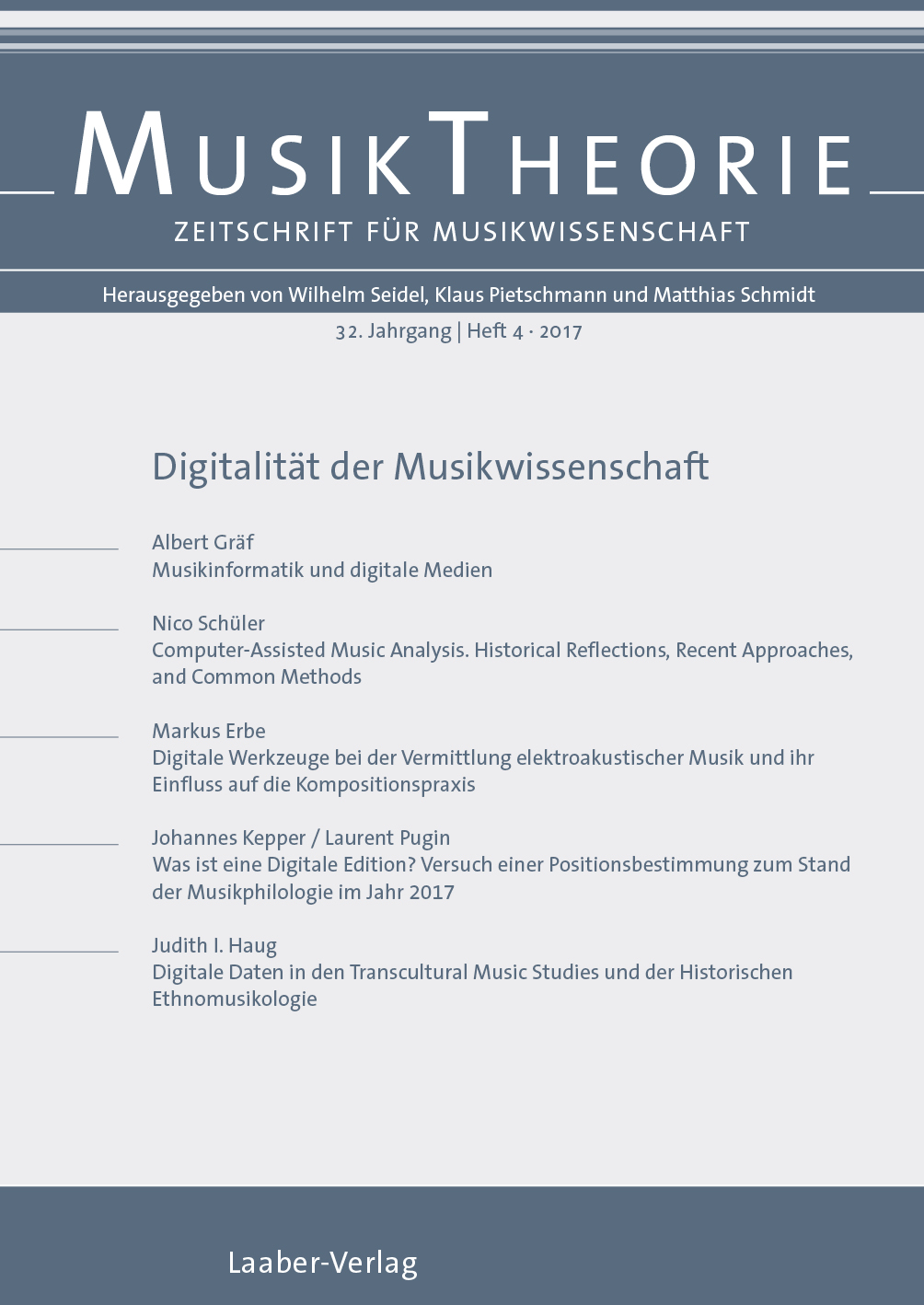 Musiktheorie Heft 4/2017